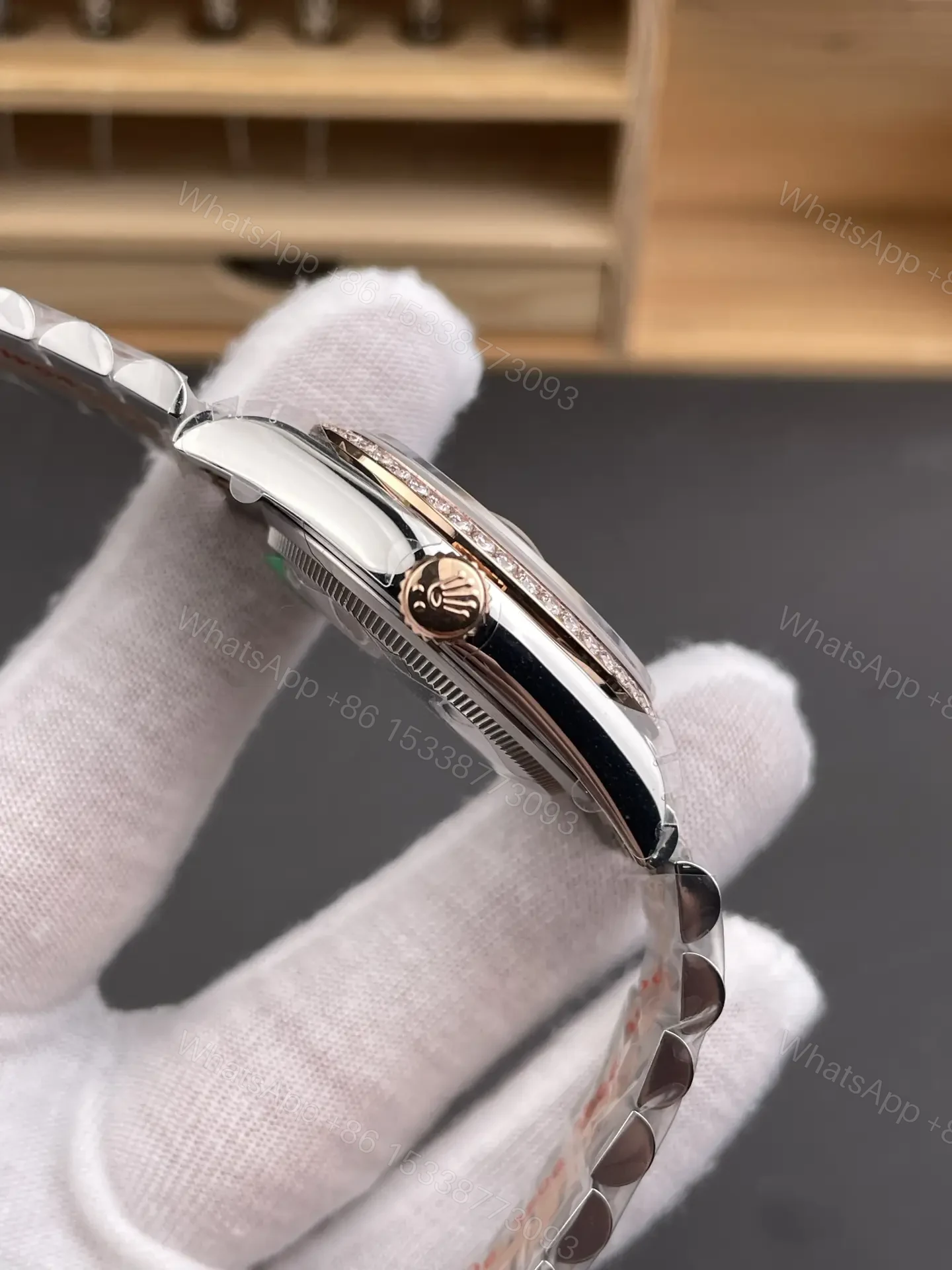 View 6 of Rolex Datejust 31 Stainless Steel Rose Gold Diamond Grey – Roman Jubilee 278381RBR-0030