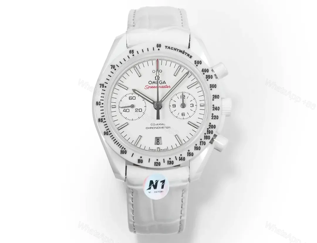 Omega Speedmaster Dark Side of the Moon White Full Ceramic Watch with Nylon Strap — view 1