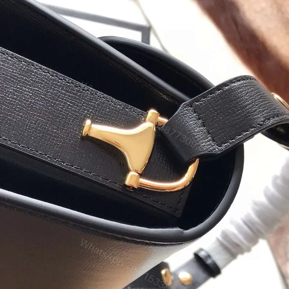 View 5 of Gucci 1955 Horsebit Like Auth Handbag Black Smooth Leather 25cm