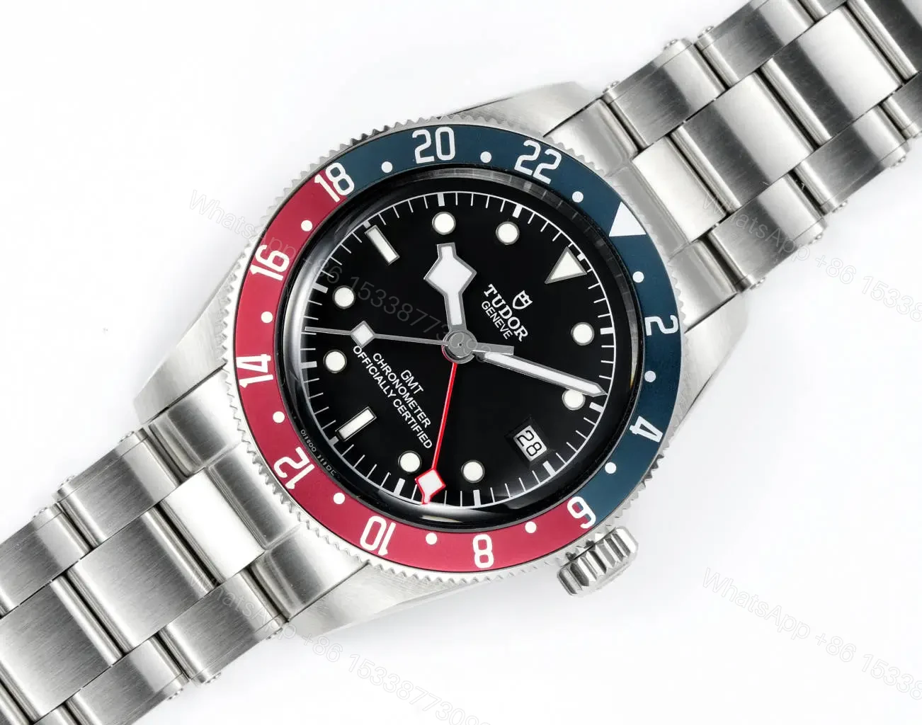 View 3 of Tudor GMT Watch Black Bay Pepsi Bezel Steel Bracelet Premium 41MM TUD-R28-PEPSI-STL-41