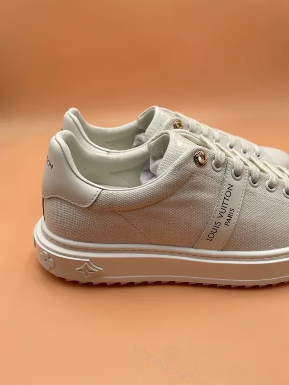 View 8 of Beige Canvas Luxe Sneakers: Subtle LV-Inspired Comfort