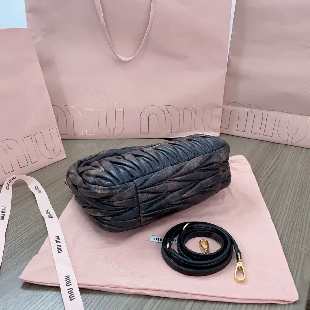 View 6 of Quilted Mini Bag: Gold Logo, Crossbody Charm