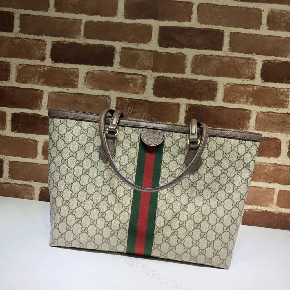 View 3 of Gucci Ophidia Large Tote Bag Beige And Dark Brown GG Supreme 38Cm 631685 96IWB 8745