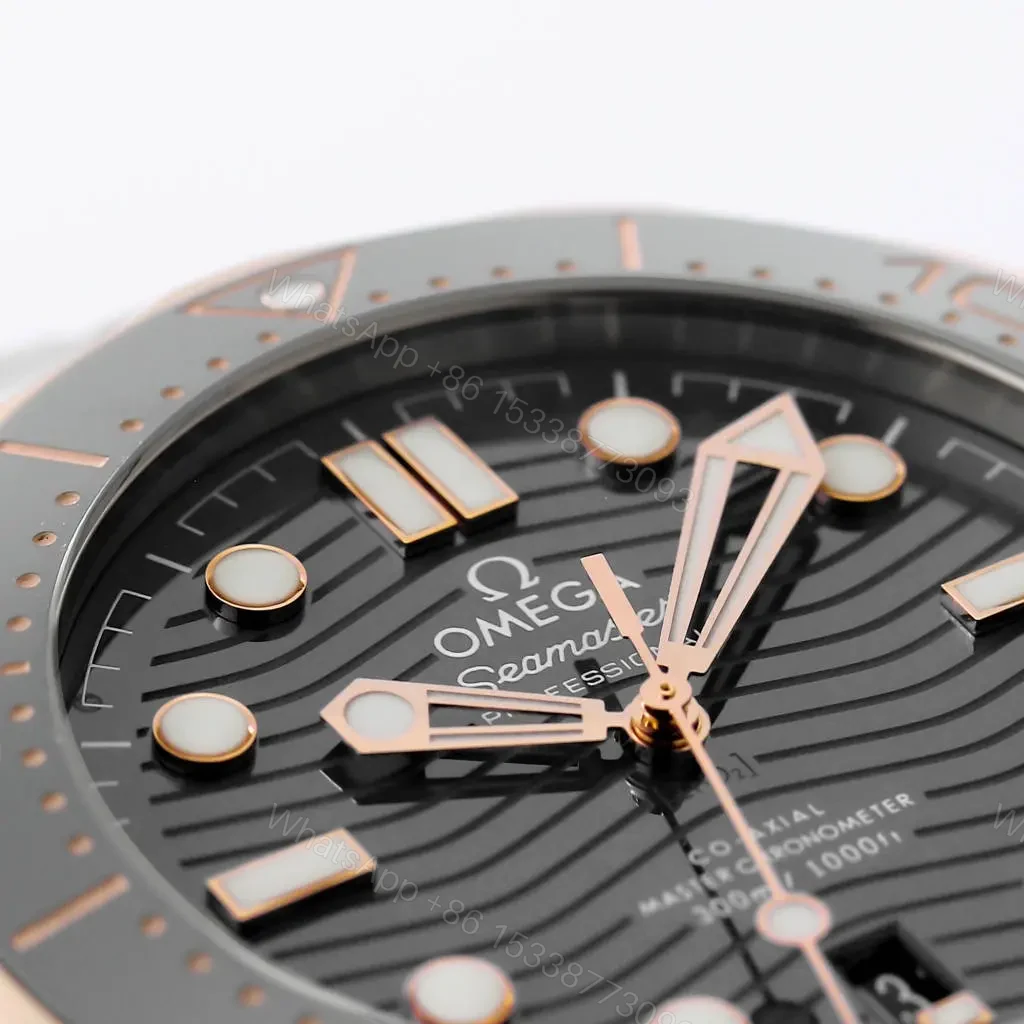 View 4 of Omega Seamaster 300M Replica Watch Two-Tone Stainless Steel with Black Dial 42mm