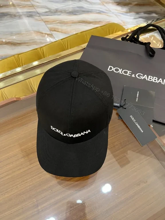 Black Cotton Cap by Dolce & Gabbana â€“ Minimal Luxury Headwear — view 1