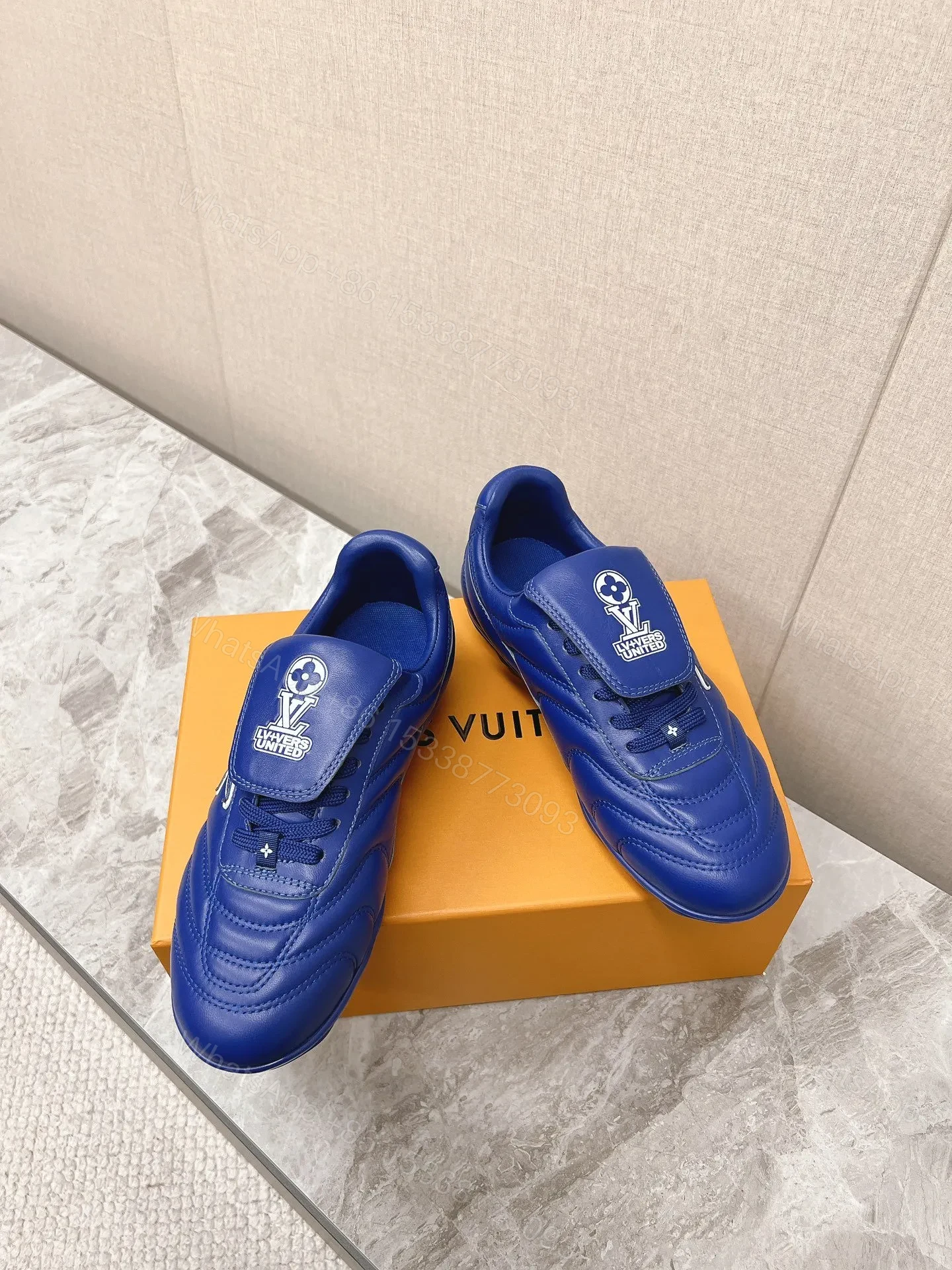 View 6 of LV Women Blue Leather Sneakers