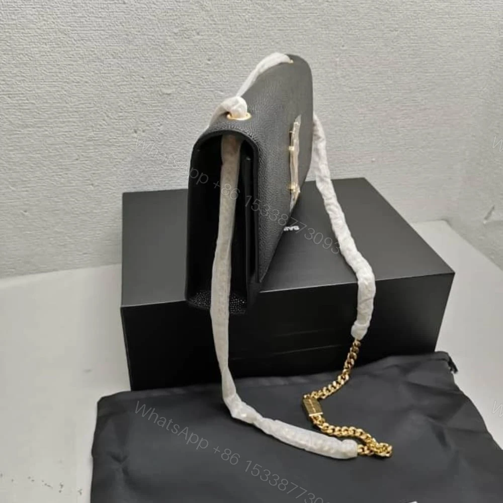 View 4 of Saint Laurent Kate Medium Chain Bag In Grain De Poudre Black 24Cm 364021 BOW0J 1000