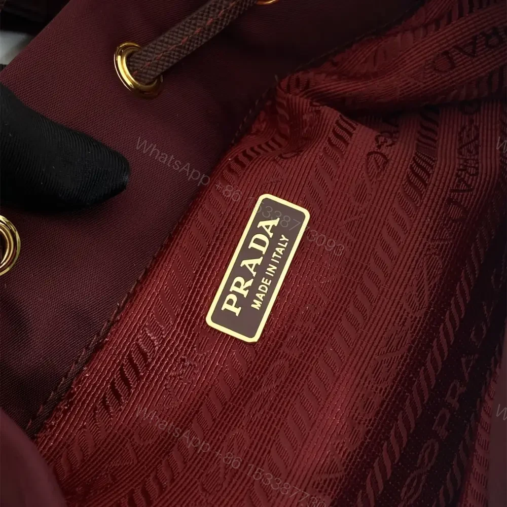View 9 of 高仿Prada*RE-Nylon系列1BH038水桶包酒紅色免檢版