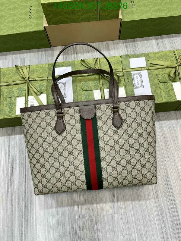 View 5 of Gucci Beige and Blue Medium Tote Bag in GG Supreme Canvas HB685