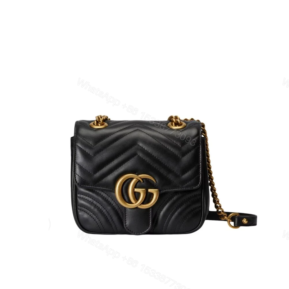 Gucci GG Marmont Mini Shoulder Bag Black 18Cm 739682 AABZC 6832 — view 1