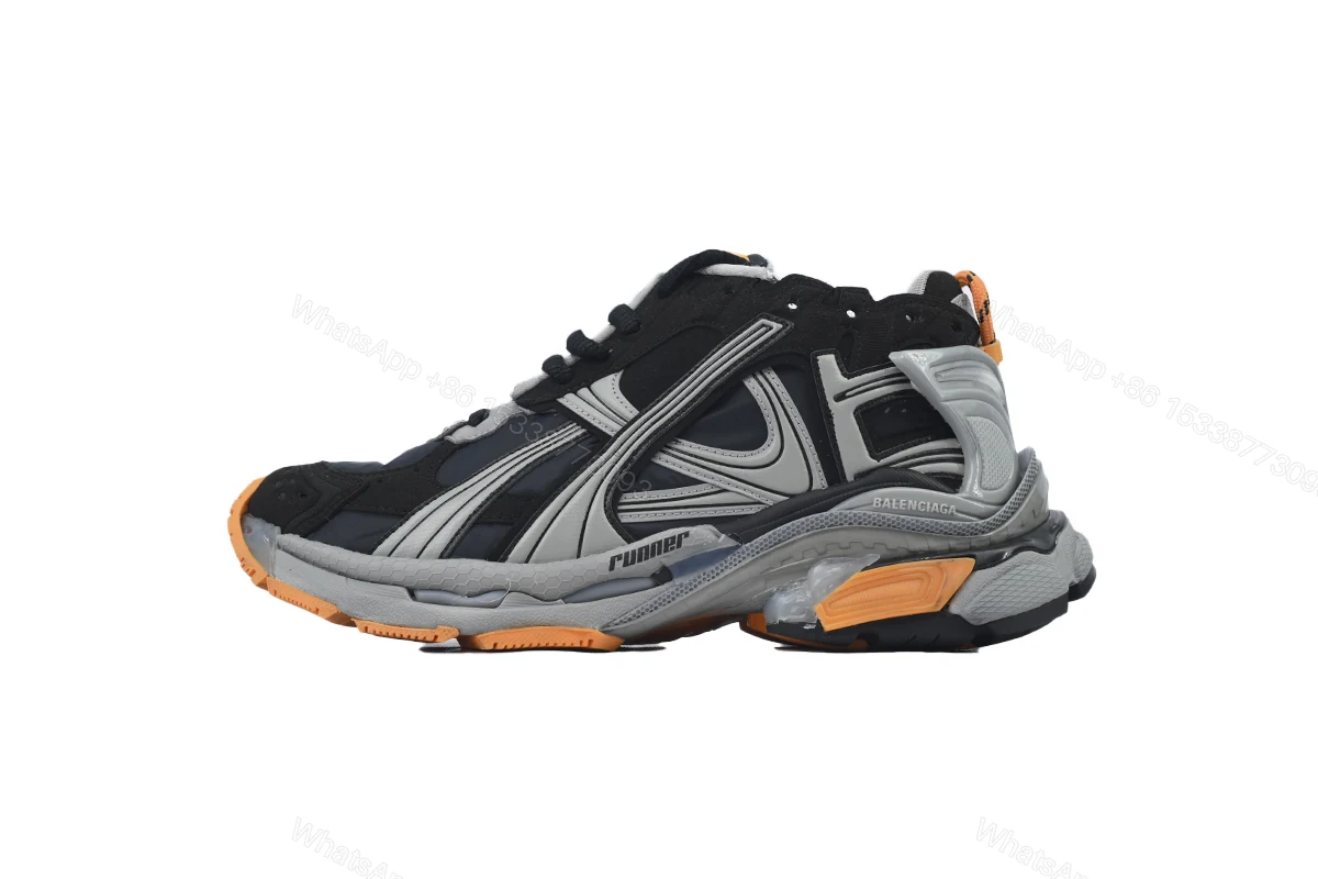 View 6 of Balenciaga Runner 7Sneaker 'Black Fluo Orange'72774 W3RNY 1878