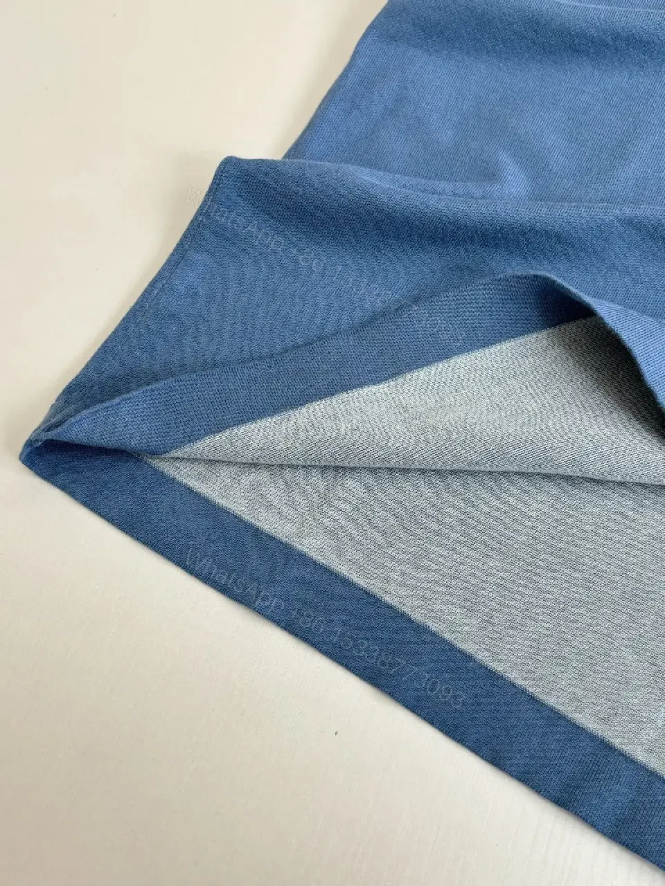 View 4 of Blue Cotton Tee, Relaxed Fit, Couture Logo, Street Luxe Tee