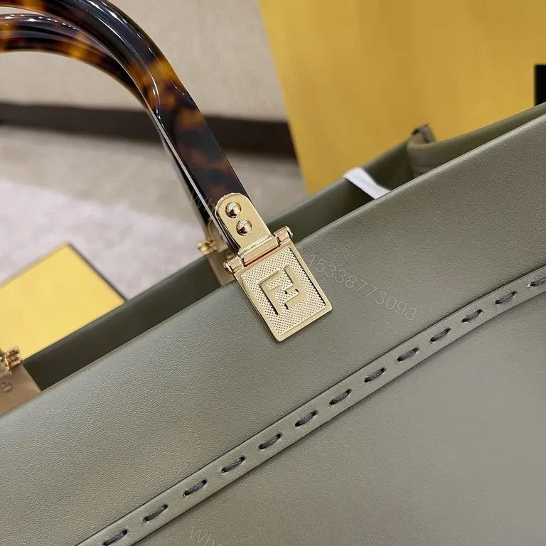 View 9 of Bold Leather Tote â€” Fendi Flair, Structured Luxury Tote