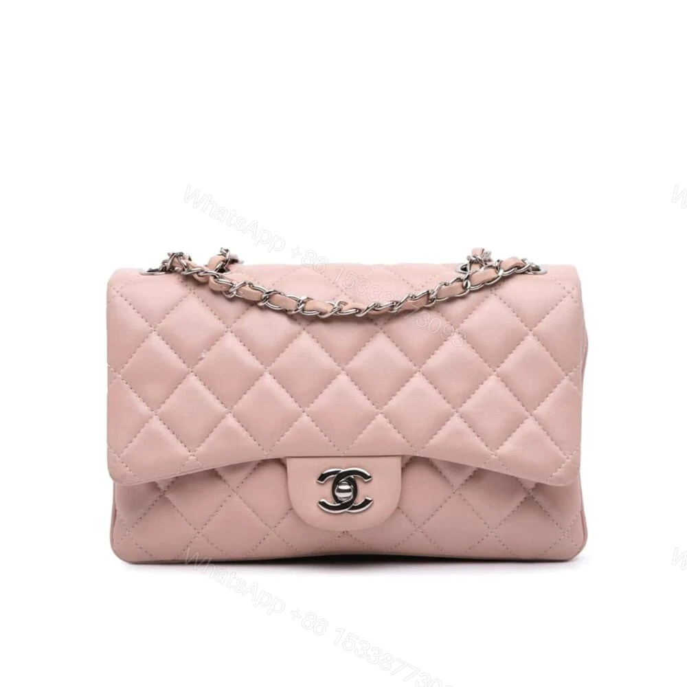 Chanel Classic Double Flap Bag Silver Hardware Light Pink 25Cm — view 1