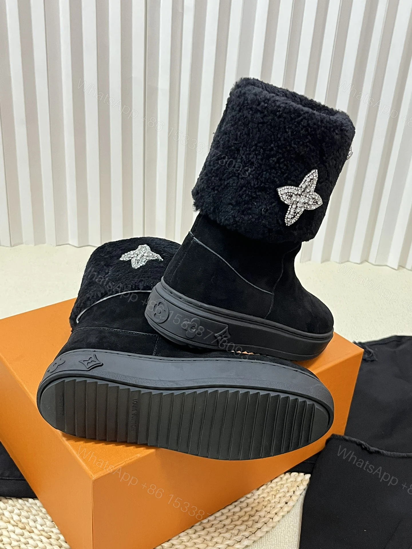 View 8 of LOUIS VUITTON ANKLE BOOT STUDDED WITH DIAMONDS BLACK
