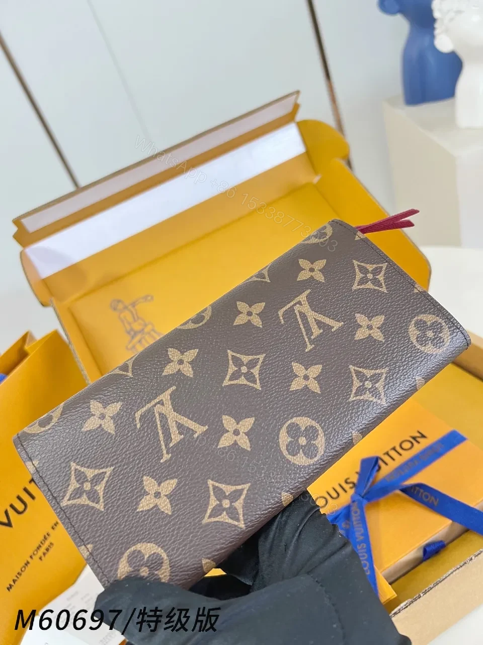 View 5 of Monogram Canvas Slim Wallet with Gold-Hardware Details