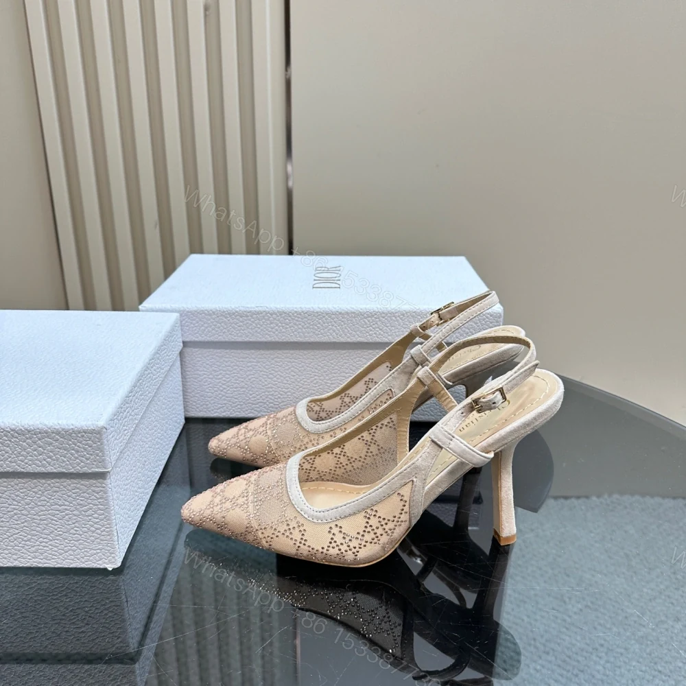 高仿Dior*Capture系列KCV301網鑽細高踭鞋10CM裸色免檢版 — view 1