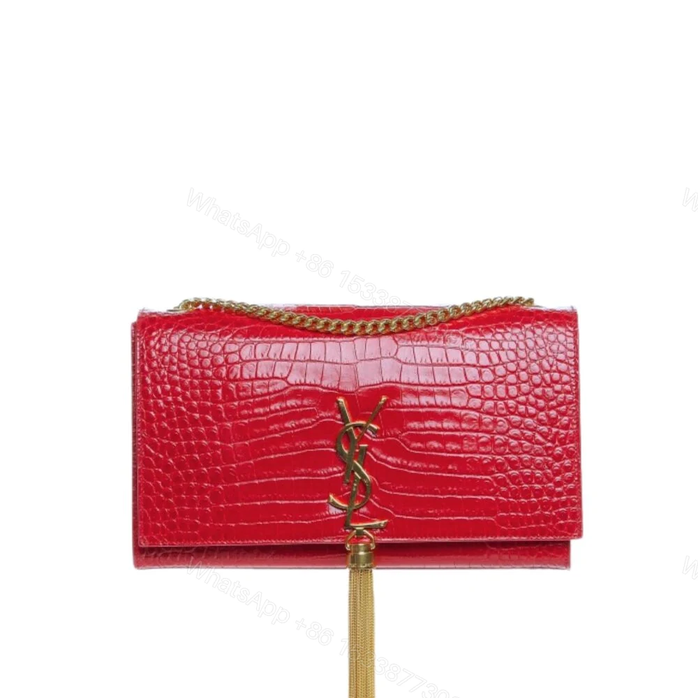 Saint Laurent Kate Monogram Shoulder Bag Red 20Cm — view 1