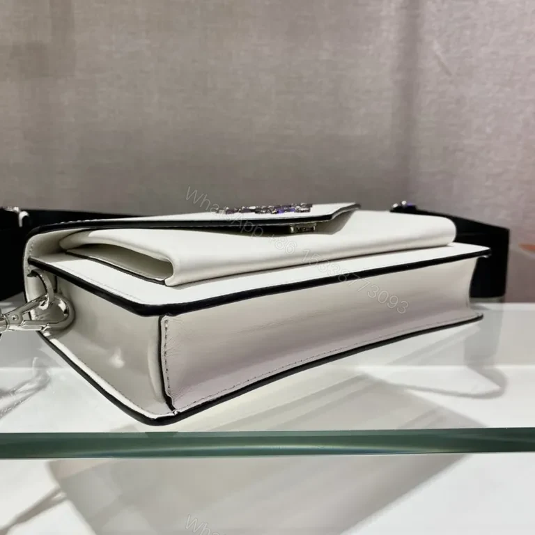 View 8 of White Prada Milano Crossbody: Luxe Saffiano Bag, Minimalist Chic