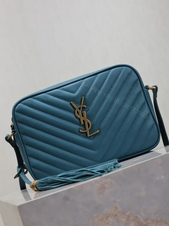 View 7 of Chic Teal Quilted Crossbody with Gold Hardware Bag