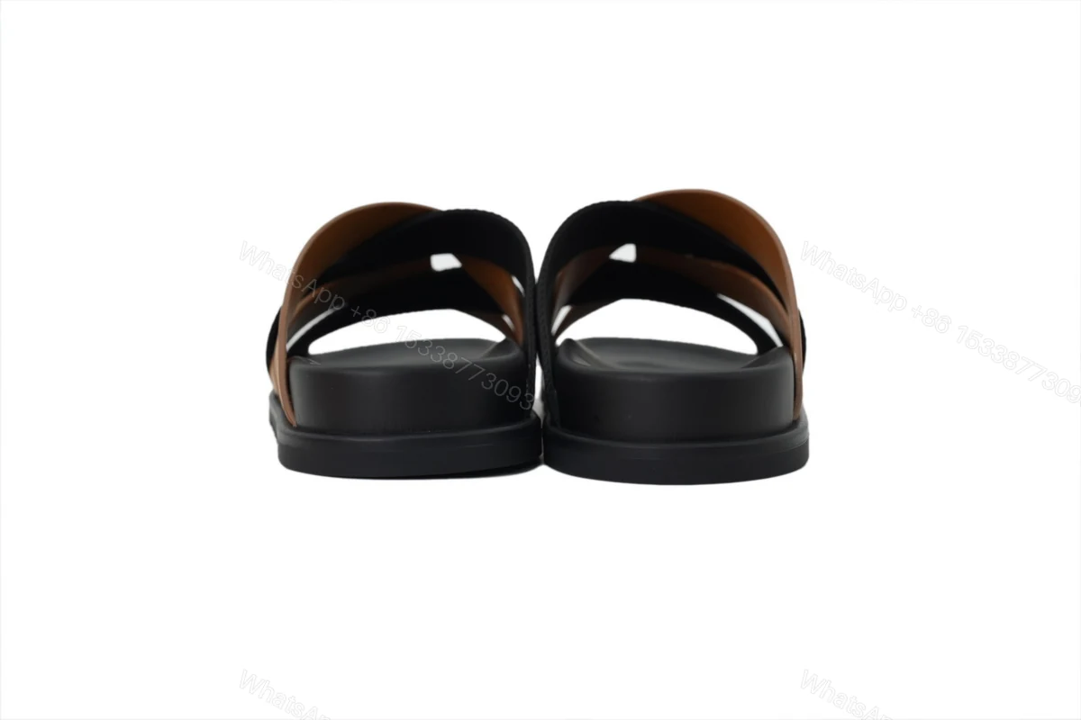 View 2 of HERMES Coffee Cross Strap Slides