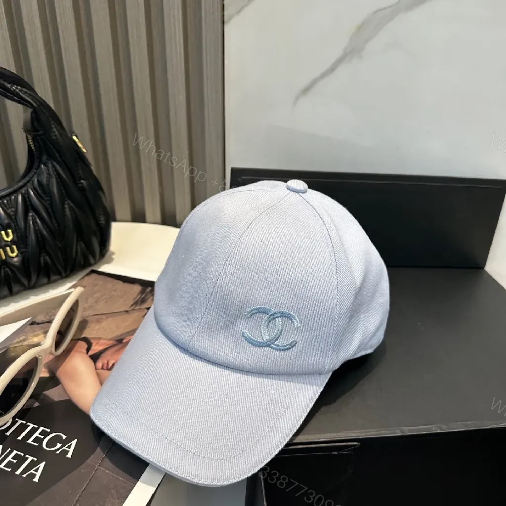 View 2 of Light Wash Cap with Subtle Monogram—Premium, Curved Brim Cap