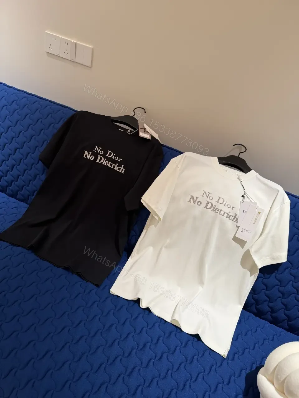 View 6 of Minimalist No-Dior Typography Cotton Tee: Subtle Luxe Comfort