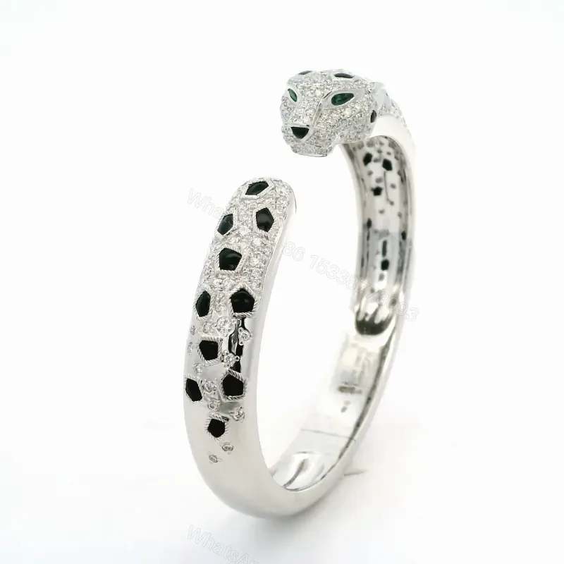 View 2 of Cartier Panthere De Cartier Medium Half-Pave Onyx Bracelet