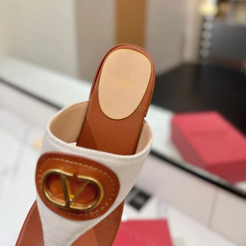 View 9 of Valentino Garavani Vlogo Signature Sandals White And Brown