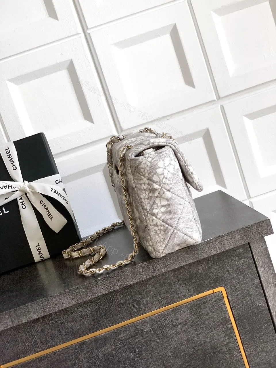 View 5 of Quilted Mesh & Metallic Chain Small Shoulder Bag: Luxe Everyday