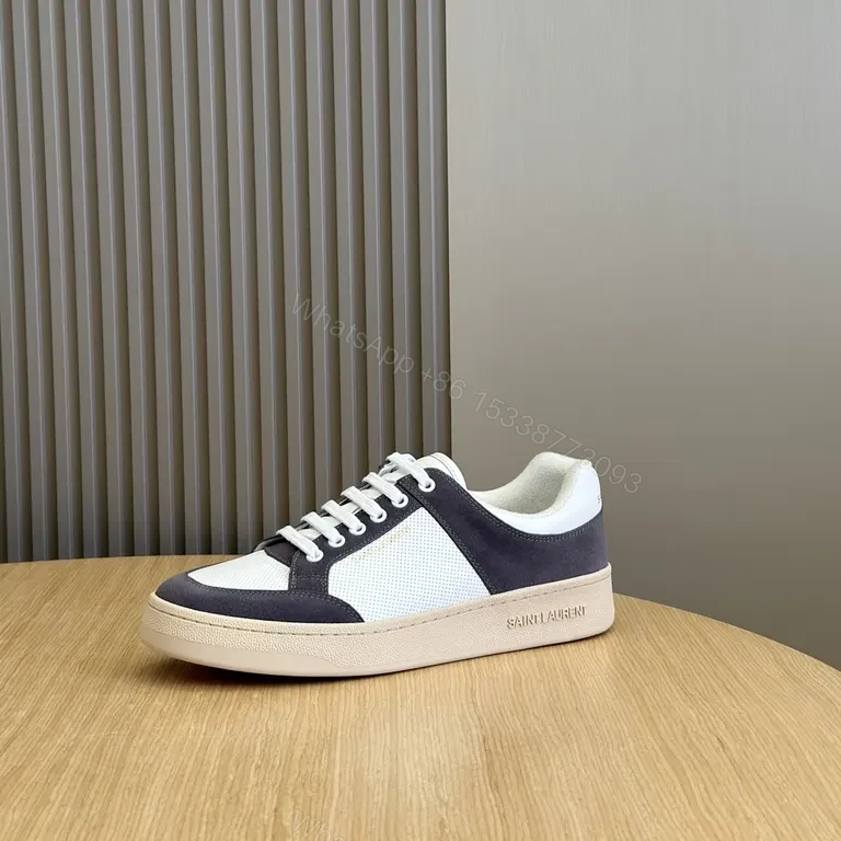 View 4 of White Mesh Navy Suede Sneaker â€“ Luxury City-Style Comfort