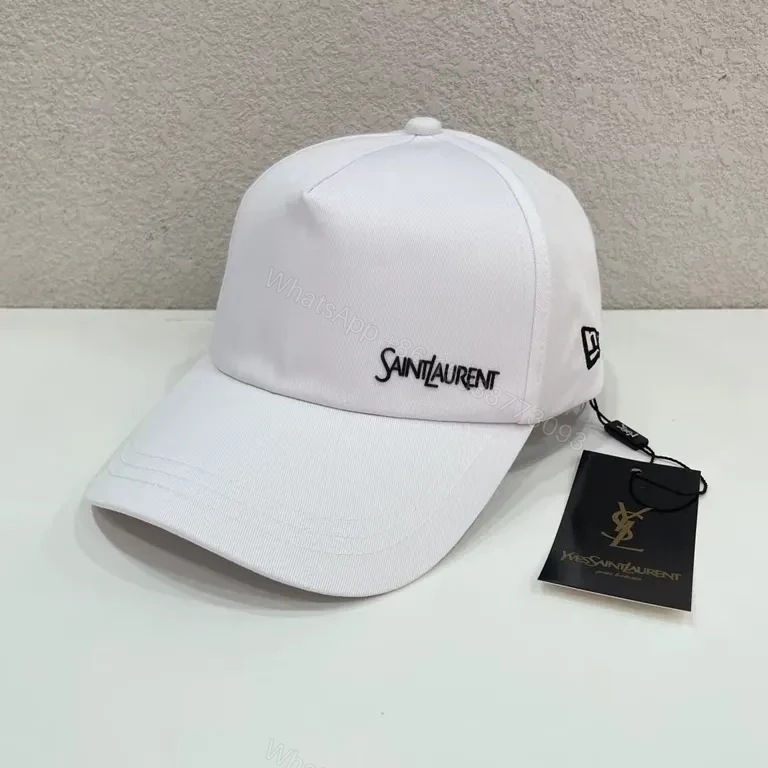 View 3 of Saint Laurent Cap: Luxury Cotton Blend, Subtle Logo, Everyday Ready