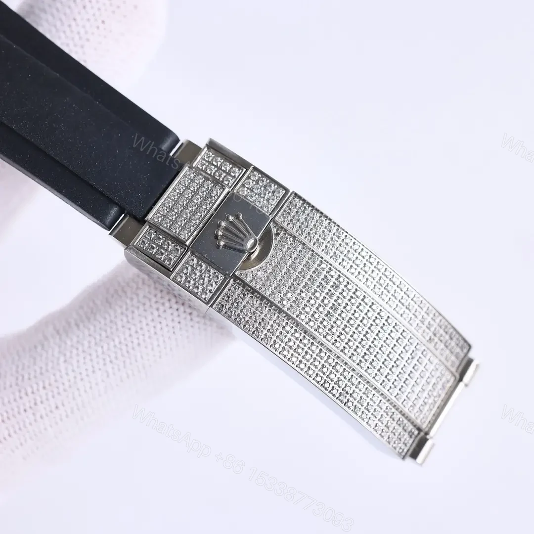 View 7 of Best Rolex Submariner rainbow replica 40MM Pavé Dial Black Rubber Strap Edition RG-SUB-RAINBOW-PAVE-RUBBER-40