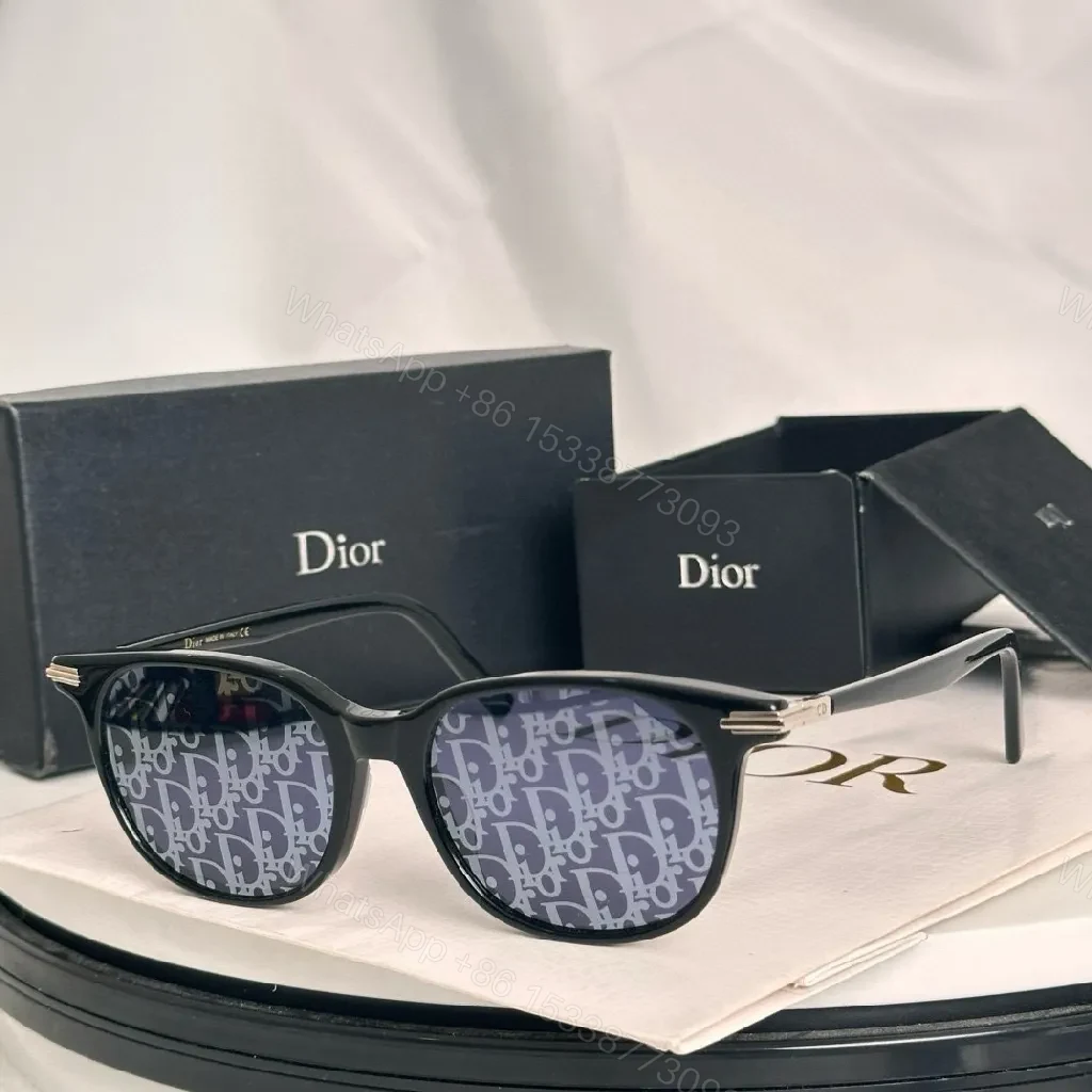 View 6 of White Frame Sunglasses: Dior Interior Logo, Ultra-Comfort Shades