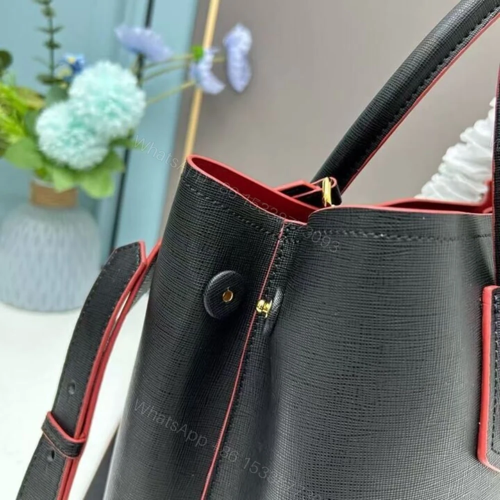 View 6 of Prada Saffiano Cuir Double Small Tote Bag Black 30Cm