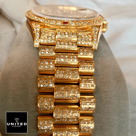 View 10 of Rolex Datejust 116625 Yellow Gold Diamond Dial Iced Out Replica