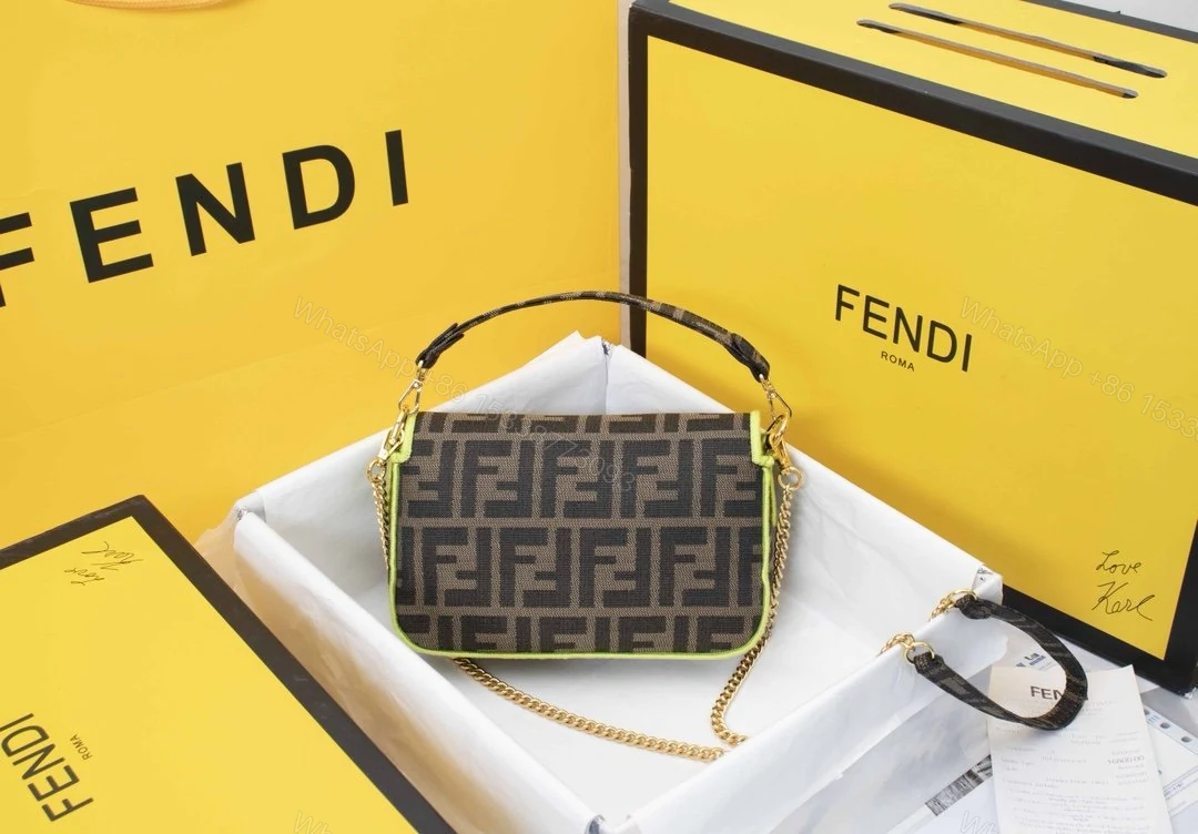 View 9 of Fendi Baguette Brown Fabric Bag