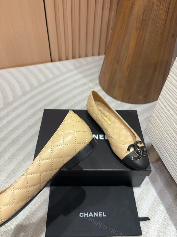View 7 of Quilted Beige/Black Ballet Flats â€“ Luxe Hardware, Everyday