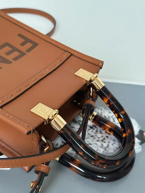 View 9 of Structured Mini Handbag: Bold Fendi Logo, Leather, Luxury