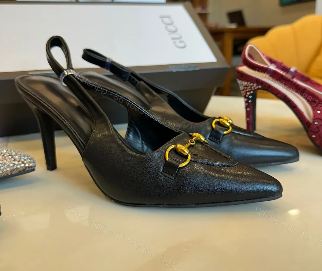 View 22 of FIRST COPY GUCCI LEATHER HEELS