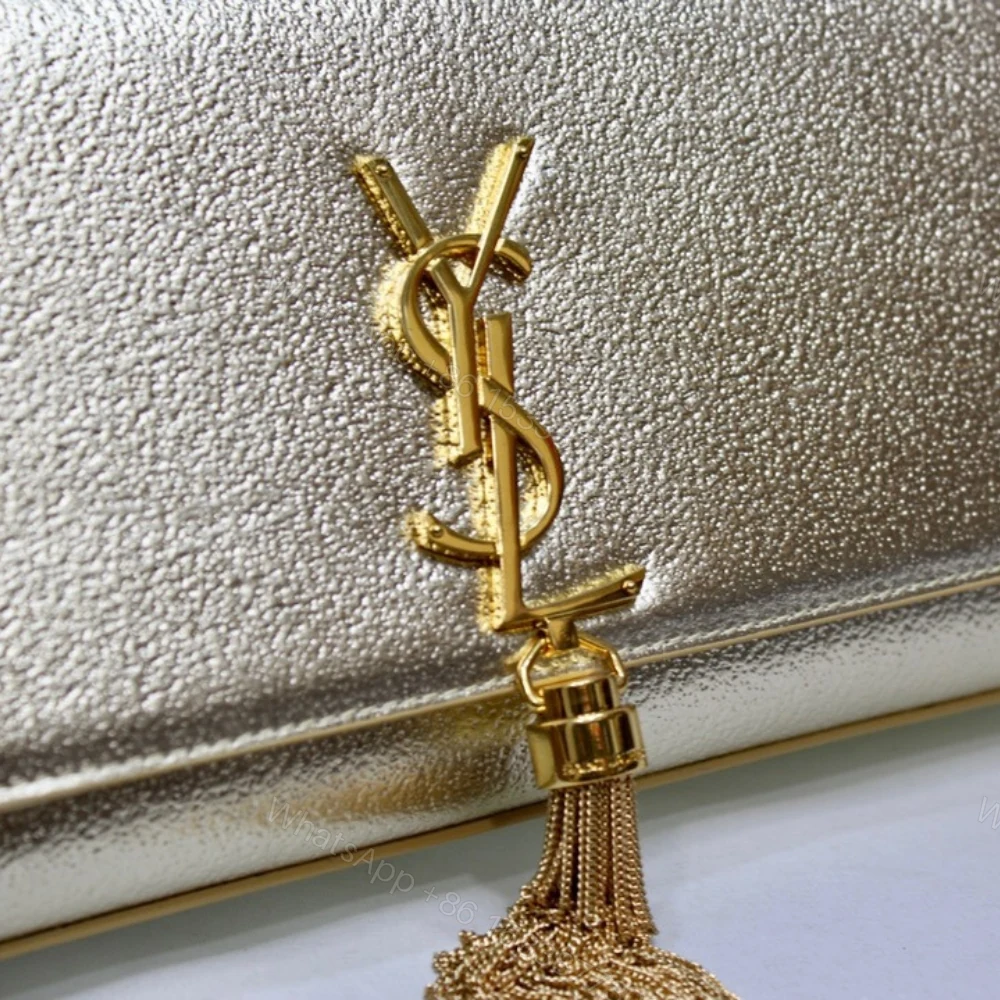 View 6 of Saint Laurent Kate Chain Wallet With Tassel Yellow Copper 26cm