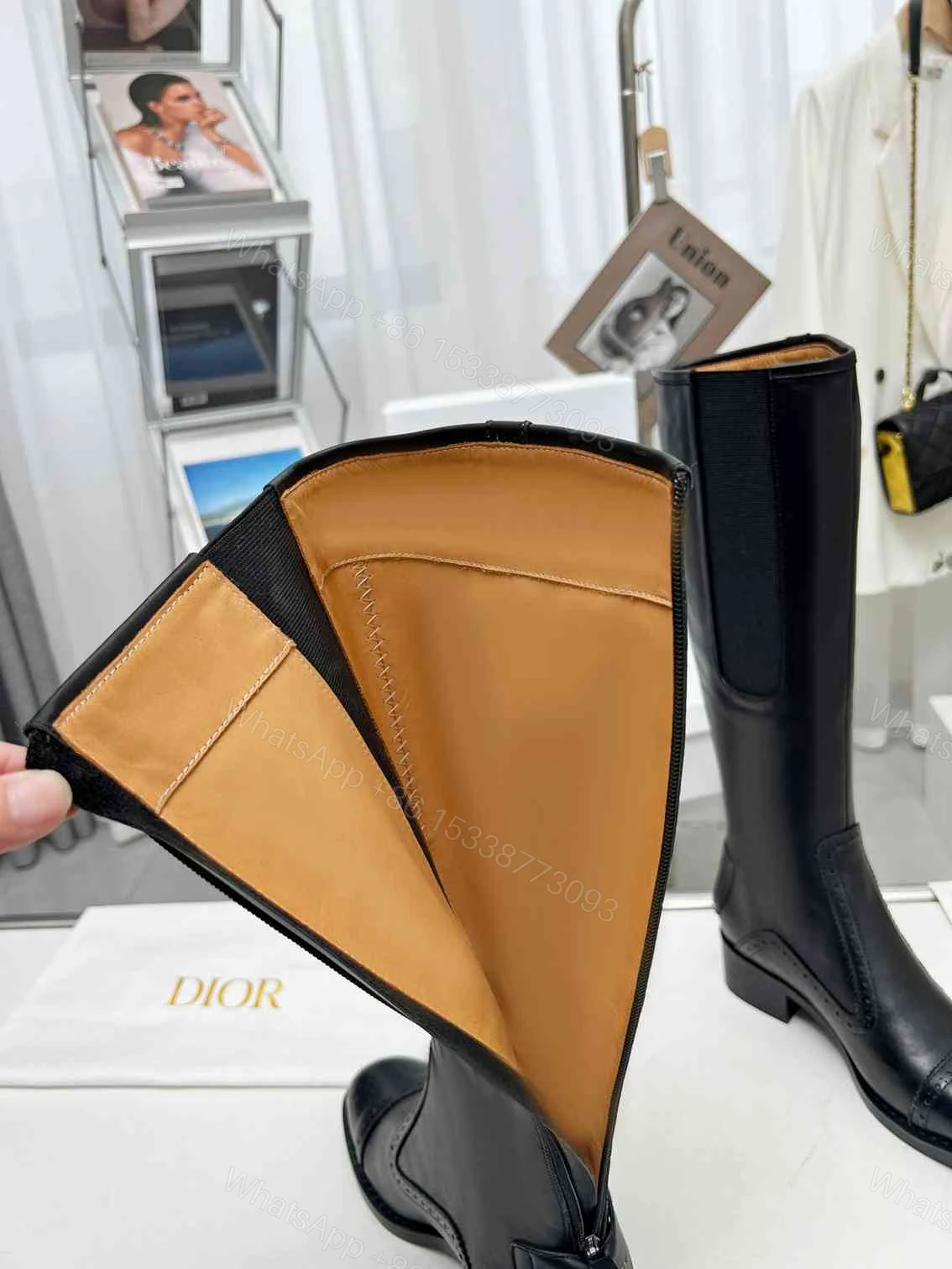 View 6 of DIOR D FOLK BOOT CALFSKIN BLACK