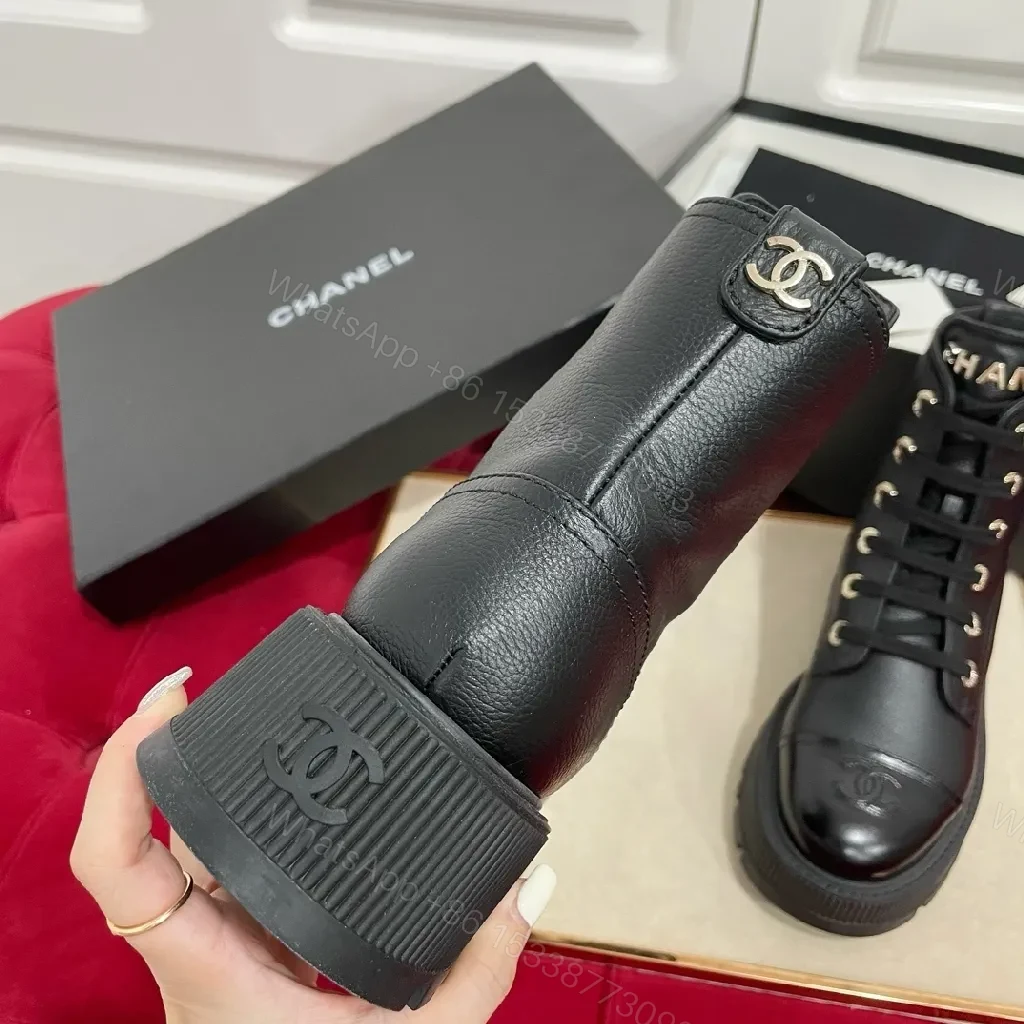 View 3 of Bold Leather Combat Boots | Luxe Street-Style, All-Day Comfort