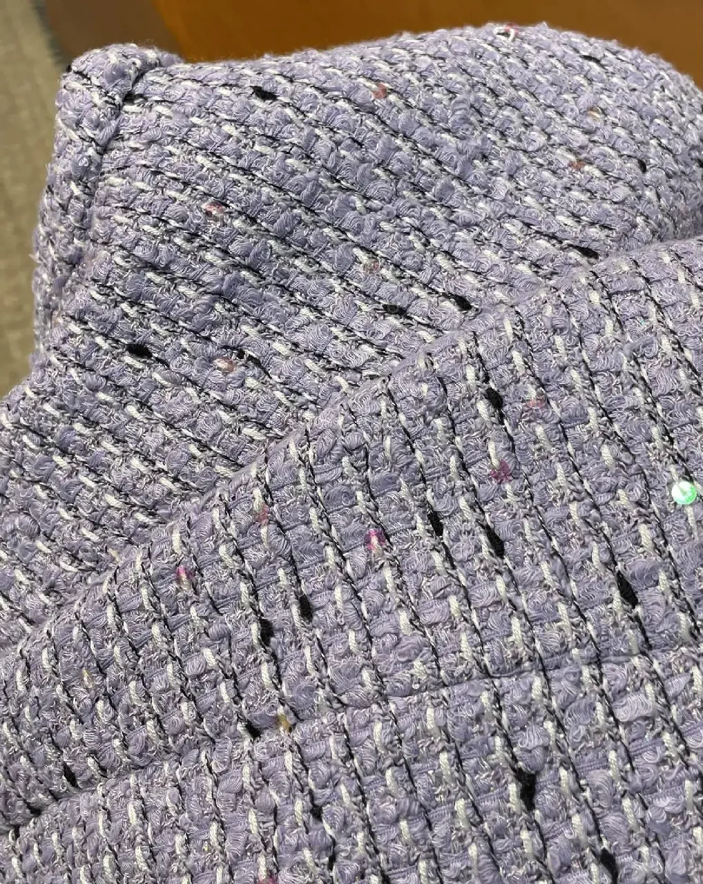 View 4 of Lilac Bouclé Tweed Jacket: Structured Modern Luxury, Ultra Textured