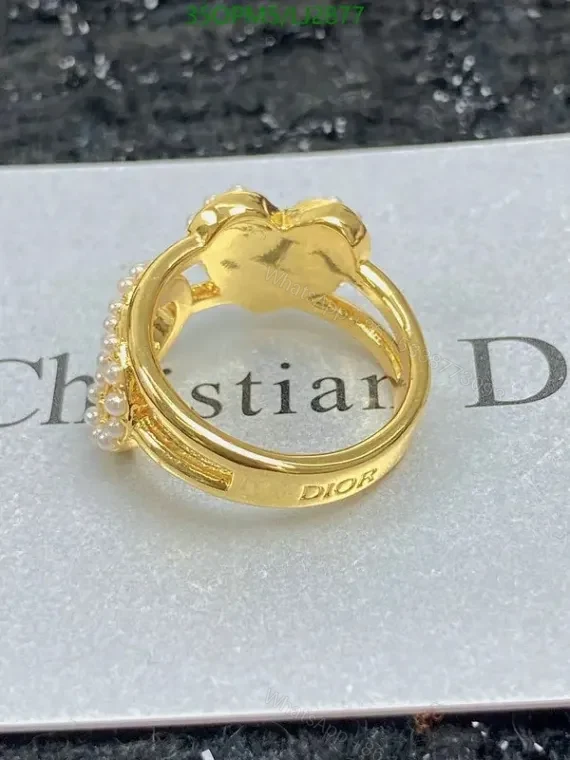 View 3 of Dior Gold Pearl Ring for Women – Model LJ2877