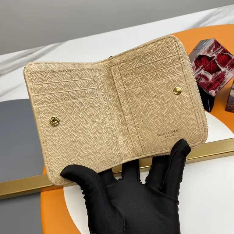 View 6 of Chic Quilted Wallet on a Chain with Gold Hardware