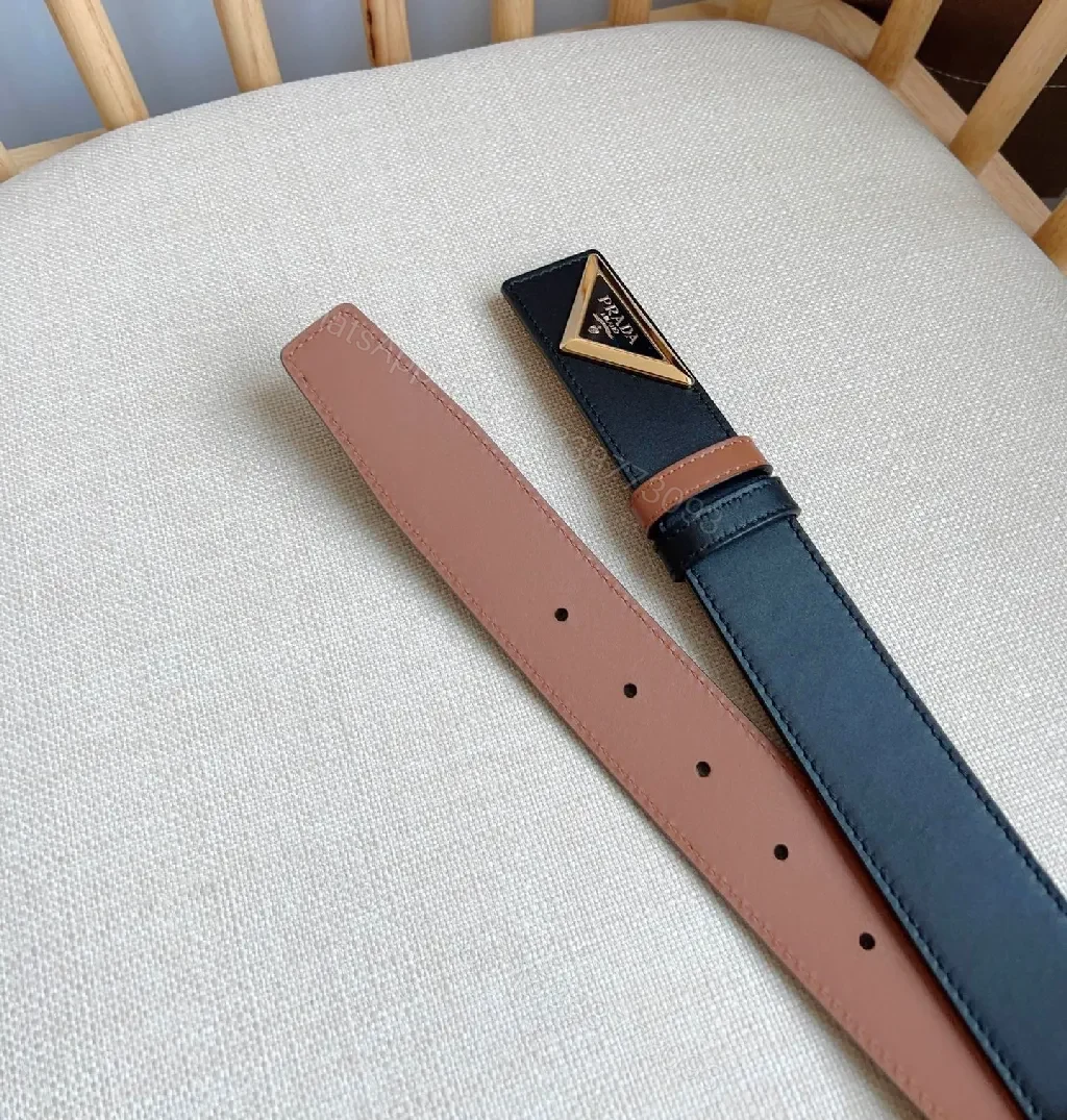 View 6 of Minimalist Leather Belt with Triangular Buckle—Premium