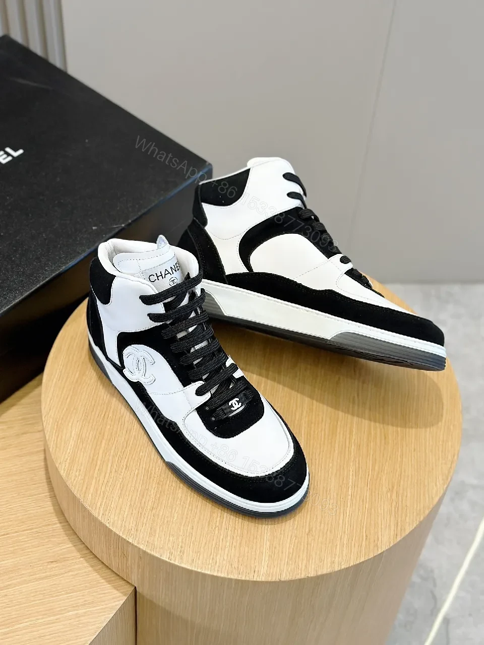 View 2 of Chic High-Top Sneaker: Leather & Suede, Luxe Comfort