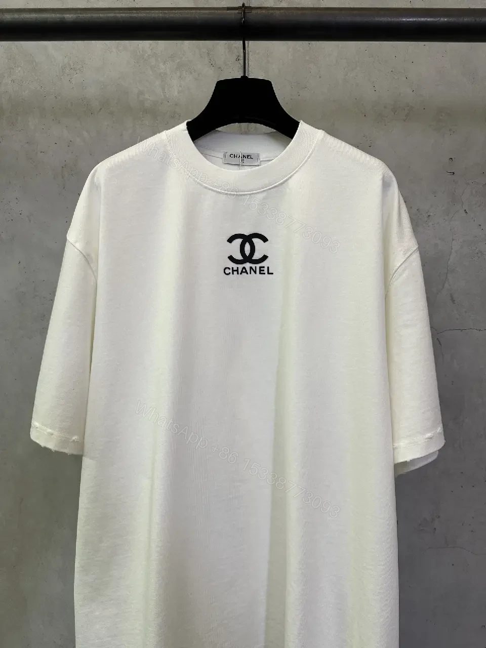 View 3 of White Cotton Tee, Minimal Logo, Luxury Everyday Comfort