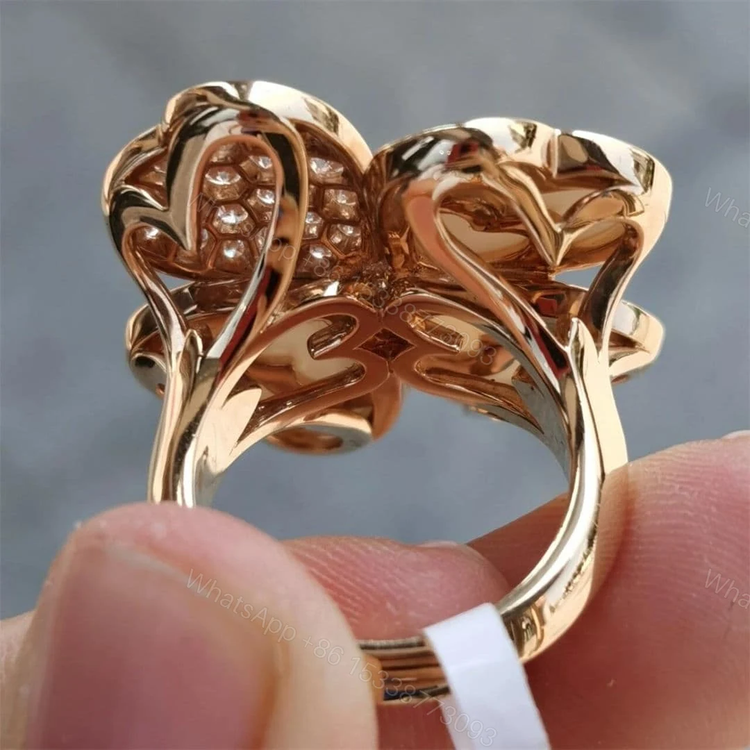 View 3 of Van Cleef &Arpels Cosmos Ring Medium Model Yellow Gold VCARO51Y00